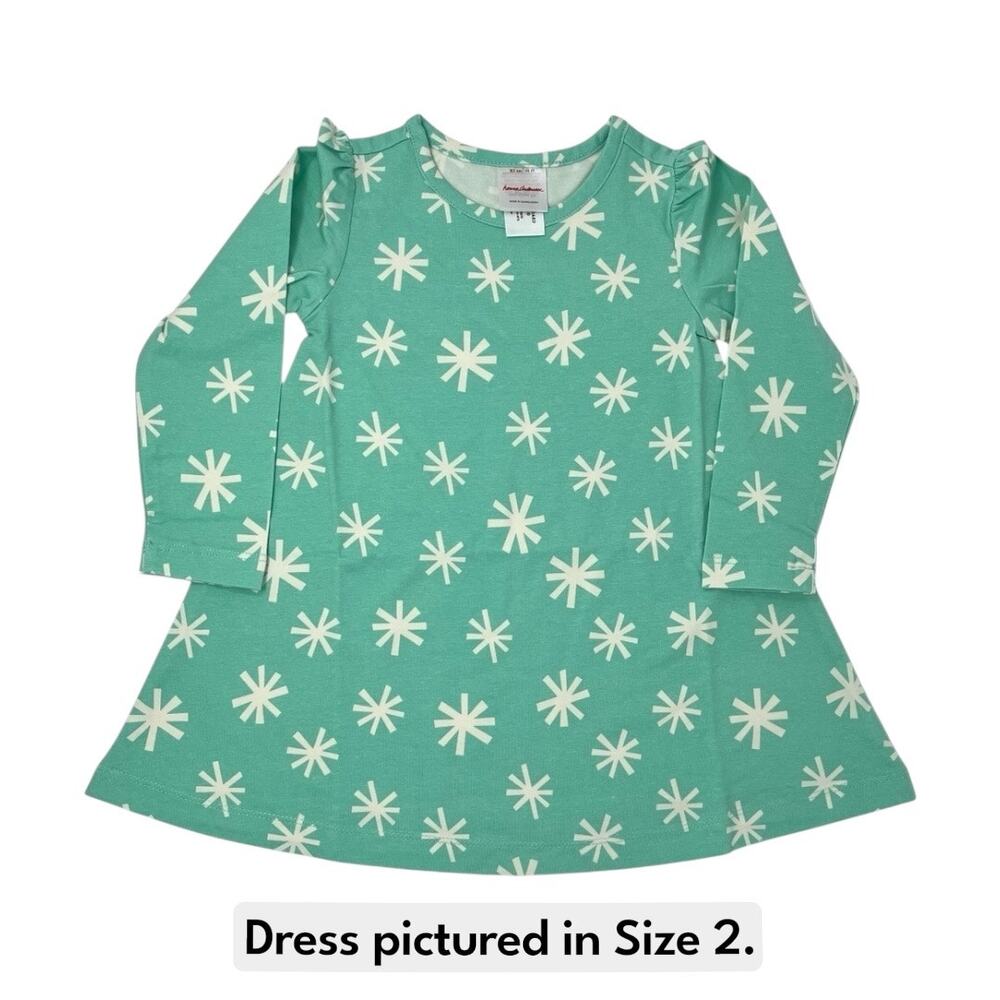 🆕 Hanna Andersson NWT Green Cotton Long Sleeve Swing Dress. Size 3